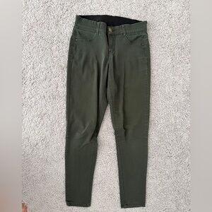Slim High-Rise Olive Green Skinny Pants